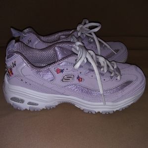 Floral Skechers Sneakers, Light Purple